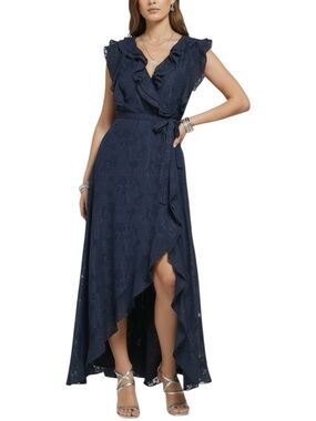 NWT DKNY Short Flutter Sleeve Tie Waist Mermaid Silhouette Lined Dress Size 4